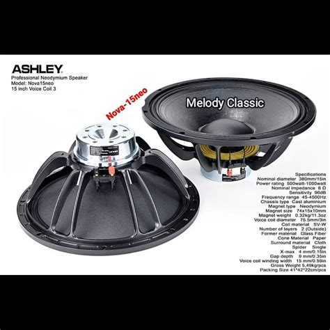 Speaker Komponen Ashley Nova Neo C Inch Vc Neodymium Lazada