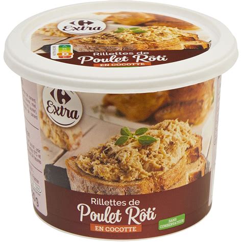 Rillettes De Poulet R Ti En Cocotte Carrefour Poulet Roti En Cocotte