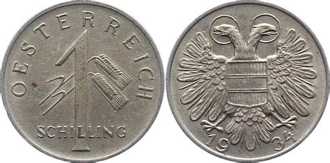 Österreich Schilling 1934 Erste Republik 1918 1938 Vorzüglich MA Shops