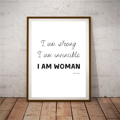 I Am Woman Print I Song Lyrics Print I Printable Wall Art I Minimalist