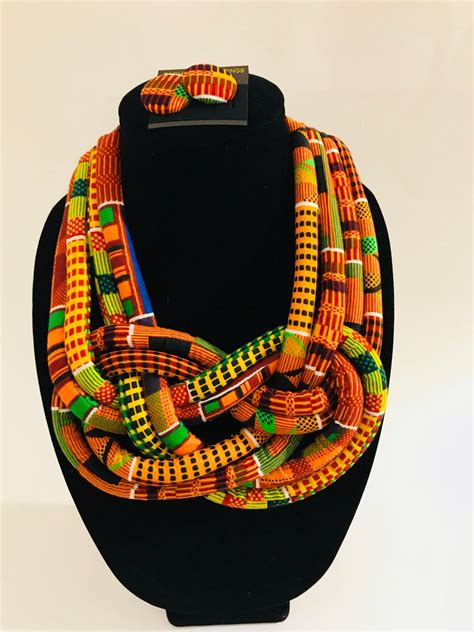 Kente Neckpieceafrican Neckpiece African Neck Rope Tribal Etsy