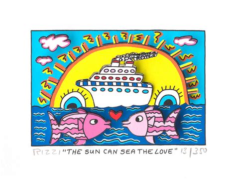 James Rizzi The Sun Can Sea The Love Original 3D Bild Preiswert