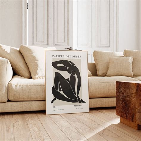 Henri Matisse Black Poster Black Nude Lady 2 Print Vintage Cut Outs Print Matisse Nude Lady