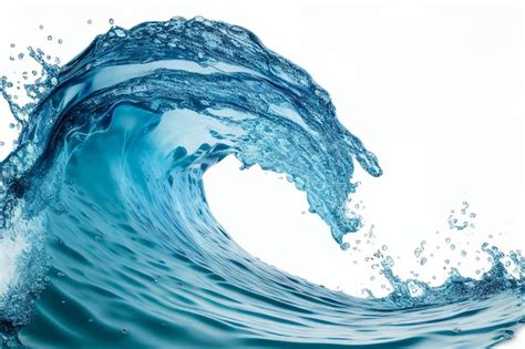 Premium Photo Fresh Aqua Blue Water Wave On Isolated White Background