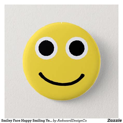 Smiley Face Happy Smiling Yellow Emoticon Emojii Button Smiley Face