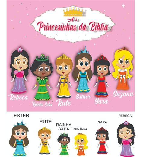 Kit As Princesas Da Biblia 6 Pçs Painel 1 70x1 40 Frete grátis