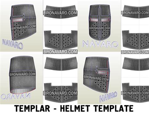 Medieval Knight Cosplay Template Crusader Helmet Pattern Templar