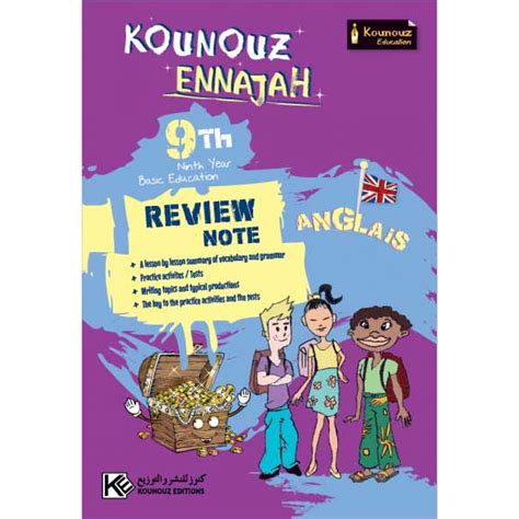 Fiche anglais 9ème année de base Kounouz éducation Produits