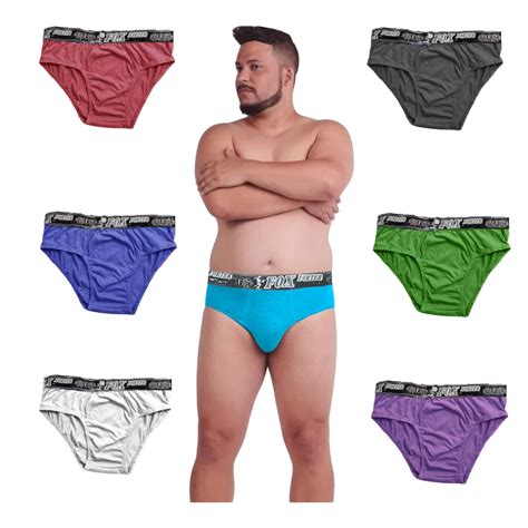 Kit Cueca Masculina Slip Algod O Tradicional Plus Size