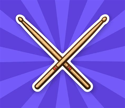 Sticker Of Crossed Wooden Drumsticks 24096523 Vector Art At Vecteezy