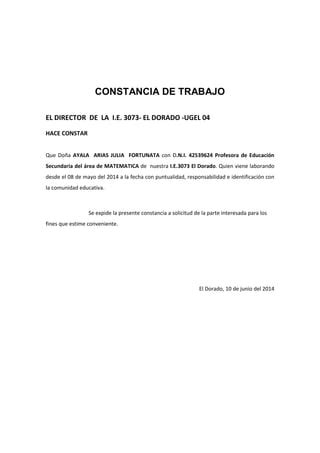 Constancia De Trabajo 2 PDF