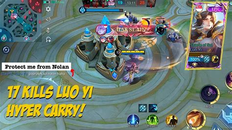 17 KILLS LUO YI HYPER CARRY MOBILE LEGENDS YouTube