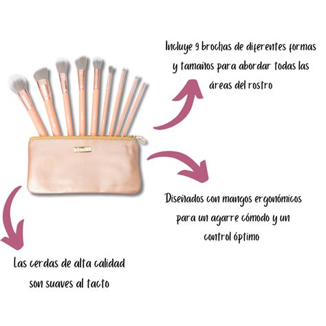 Kit Brochas Maquillaje Coral Trendy Kroma Space