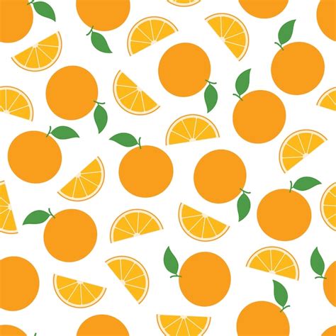 Premium Vector Orange Fruit Seamless Pattern Background Vector Design