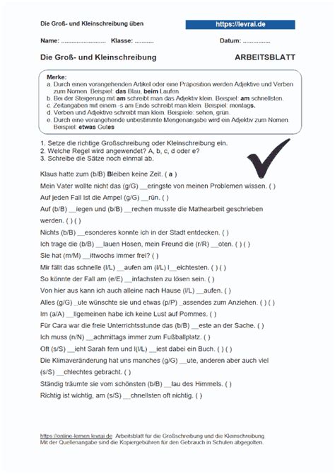 Regeln für Großschreibung und Kleinschreibung