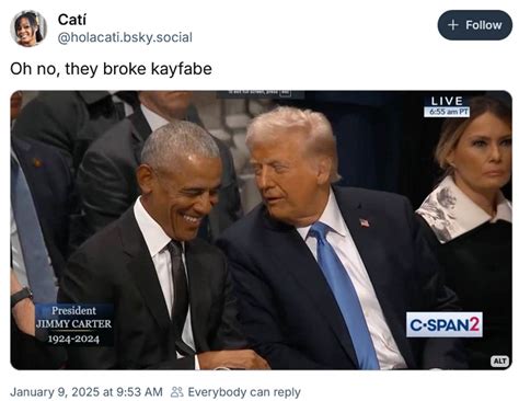 Trump And Obama Seen Laughing At Jimmy Carter’s Funeral—Cue The Memes