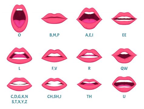 Premium Vector Female Mouth Animation Sexy Lips Speak Sounds