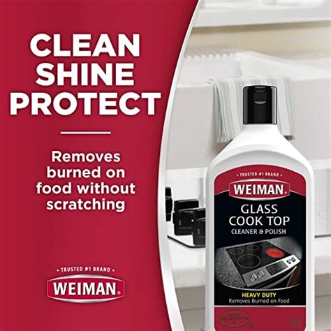 Weiman Non Abrasive No Scratch Induction Glass Ceramic Stove Cooktop Heavy Duty Cleaner And