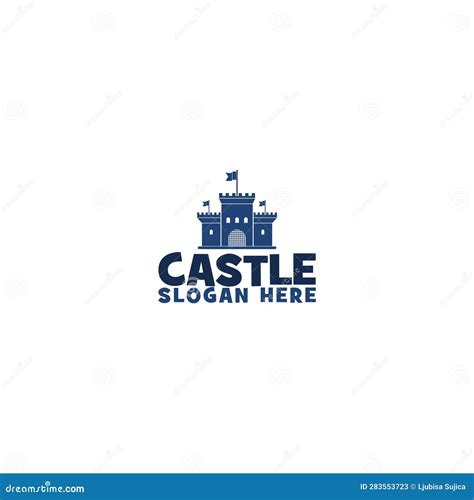 Plantilla De Logotipo De Castillo Aislada En Fondo Blanco Ilustración