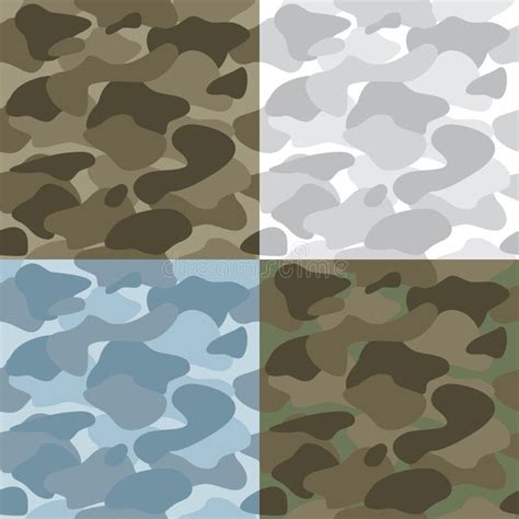 Military Soldier Camouflage Seamless Patterns Set Stock Vector ...