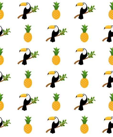 Vector seamless pattern with toucan. Texture design 14200026 Vector Art ...