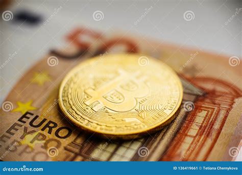 Bitcoin Currency Digital Finance Economy Golden Bitcoin Coin Stock