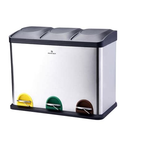 Cubo De Basura Acero Inoxidable Protenrop Ecol Trio Litros Inox