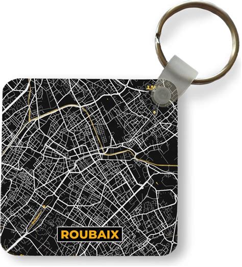 Sleutelhanger Uitdeelcadeautjes Roubaix Kaart Plattegrond