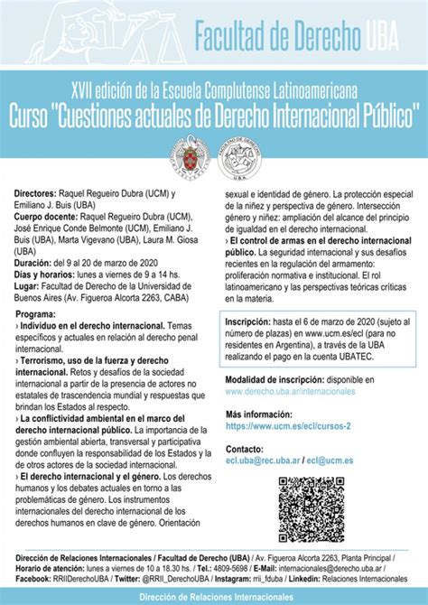 Curso Cuestiones actuales de Derecho Internacional Público Facultad