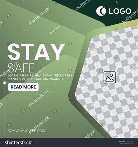 Stay Safe Banner Template Web Banner Stock Vector Royalty Free