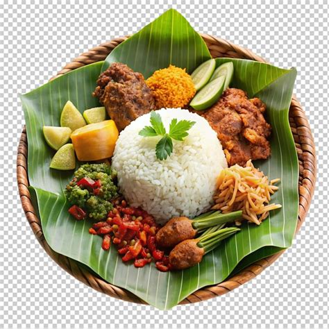 premium psd nasi padang  transparent background