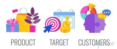 Marketing Plan Icons Marketing Mix Infographic Illustration Wall