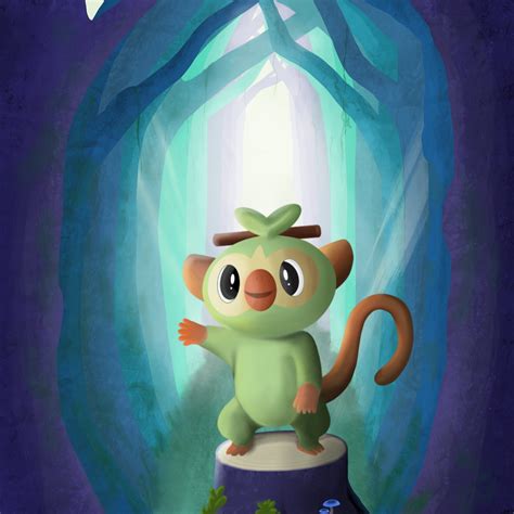 Pokemon, Grookey fan art by Lunar291 on Newgrounds