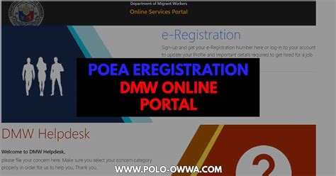 Guide To Poea Eregistration Dmw Online Portal For Ofws Polo Owwa