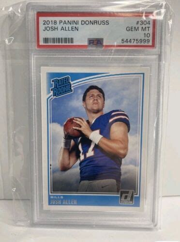 Panini Donruss Josh Allen Rated Rookie Rc Bills Psa Gem