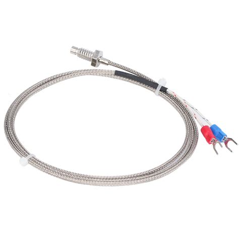 Berm K Type Thermocouple M6 Inch Screw Temperature Sensor Probes Wire 0400℃ 1meter