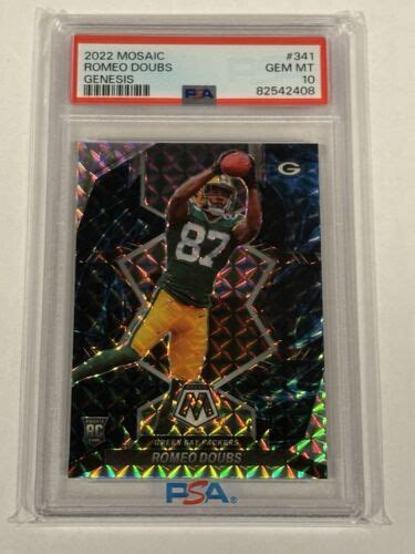 2022 Panini Mosaic Romeo Doubs Genesis Prizm SP Rookie RC 341 PSA 10