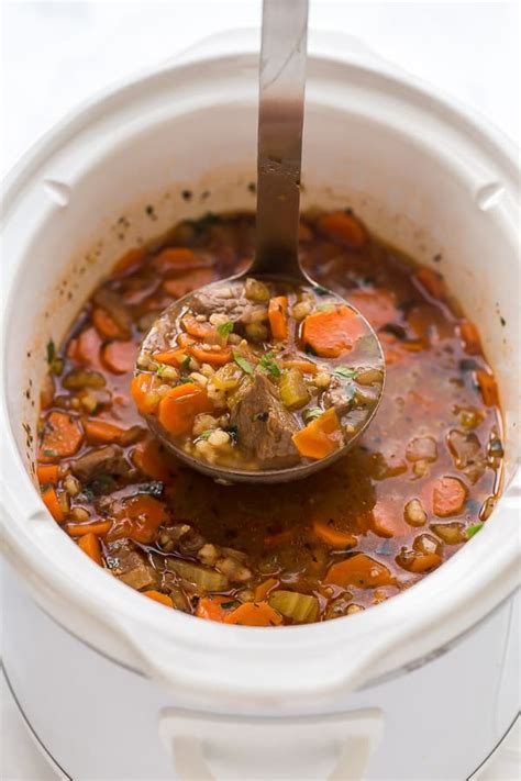 Slow Cooker Beef Barley Soup Recipe VIDEO Crock Pot