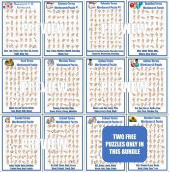 Asl American Sign Language Word Search Bundle Free Puzzles