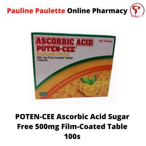 Poten Cee Ascorbic Acid Sugar Free Mg Film Coated Table S Lazada Ph