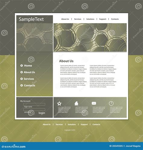 Website Template in Editable Format Stock Vector - Illustration of ...