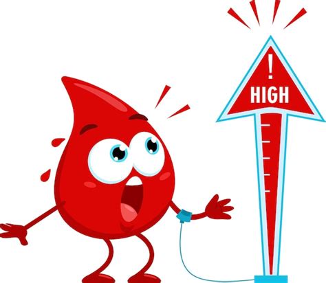 Premium Vector Cute Red Blood Drop Cartoon Character With High Blood