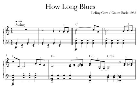 How Long Blues Count Basie Jazz For Piano