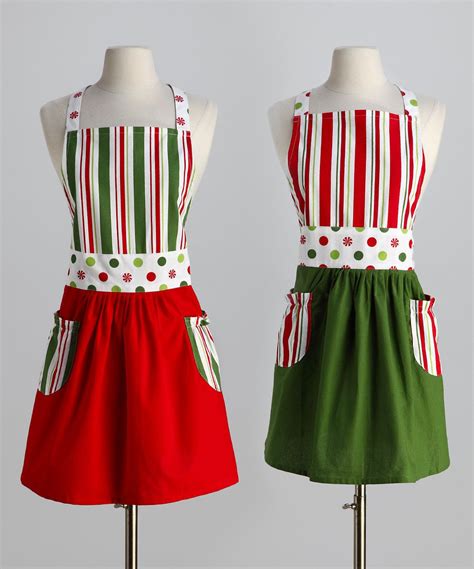 Holiday Peppermint Apron Set Cute Christmas Aprons Diy Apron