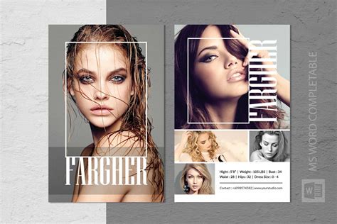 Fashion Modeling Comp Card Template Within Zed Card Template