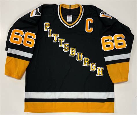 Mario Lemieux Ccm Nhl Player Joueur Lnh Black Penguins Jersey Nwt