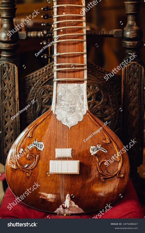 Close Photo Sitar Traditional Indian Musical Stock Photo 1875408427 ...