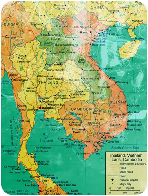 Map Laos Cambodia Thailand Vietnam