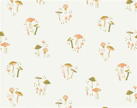 Small Mushrooms Fabric Riley Blake Wildwood Wander C12433 Cream