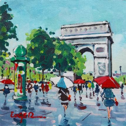 Peinture ARC DE TRIOMPHE SOUS LA PLUIE par Euger Carré d artistes